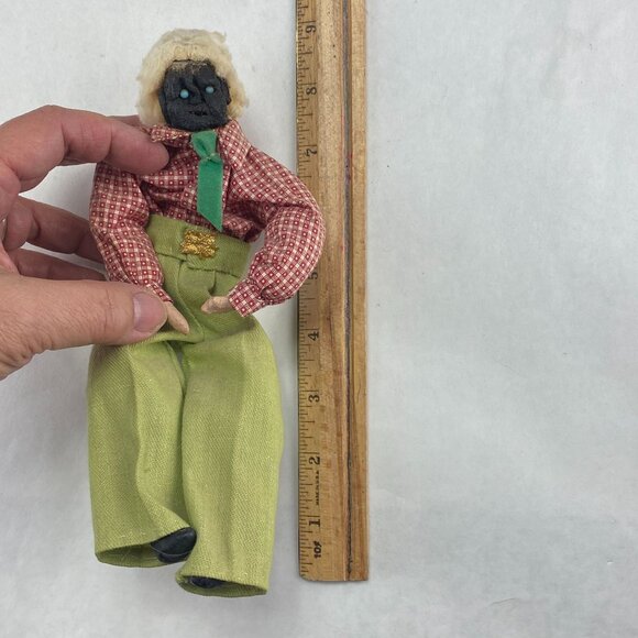 Vintage Dried Apple Head Folk Art Doll in Rocking Chair - Picture 7 of 10